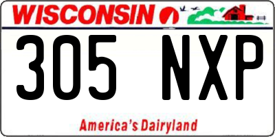 WI license plate 305NXP