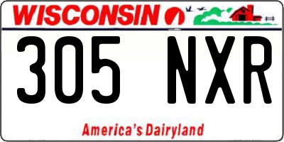 WI license plate 305NXR