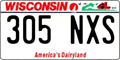 WI license plate 305NXS