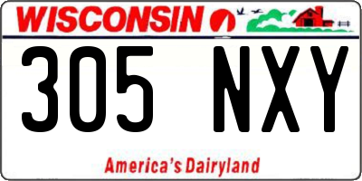 WI license plate 305NXY