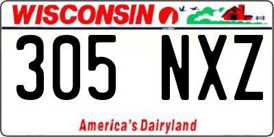 WI license plate 305NXZ