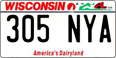 WI license plate 305NYA