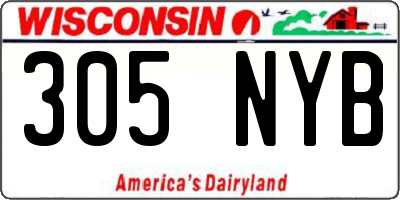 WI license plate 305NYB
