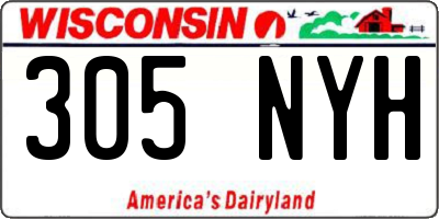 WI license plate 305NYH