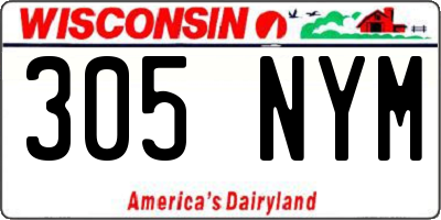 WI license plate 305NYM