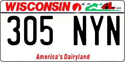 WI license plate 305NYN