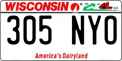 WI license plate 305NYO