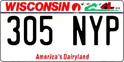 WI license plate 305NYP