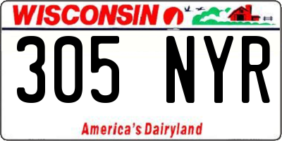 WI license plate 305NYR