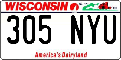WI license plate 305NYU