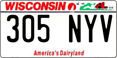 WI license plate 305NYV