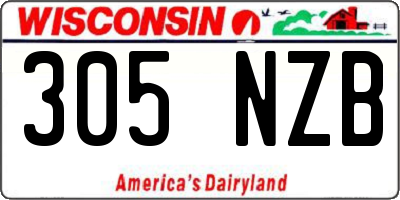 WI license plate 305NZB