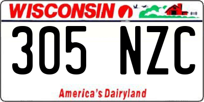 WI license plate 305NZC