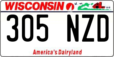 WI license plate 305NZD