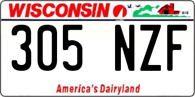 WI license plate 305NZF