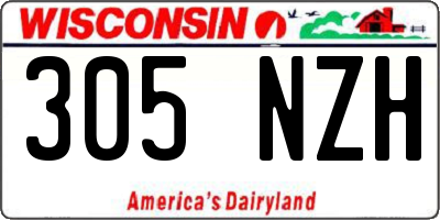WI license plate 305NZH