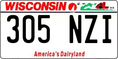 WI license plate 305NZI