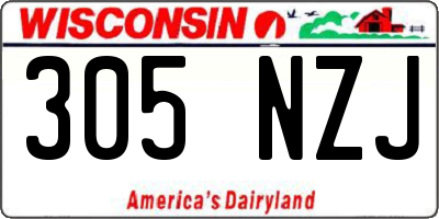 WI license plate 305NZJ