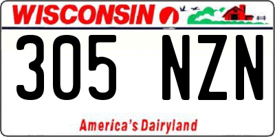 WI license plate 305NZN