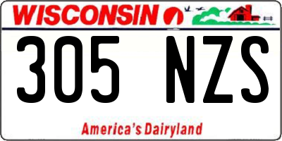 WI license plate 305NZS