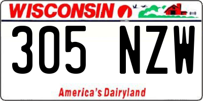 WI license plate 305NZW