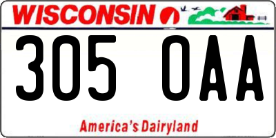 WI license plate 305OAA
