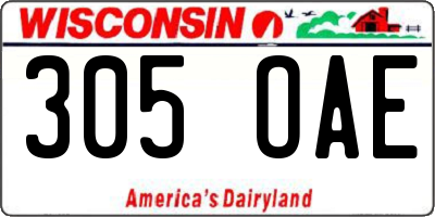 WI license plate 305OAE