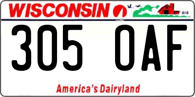 WI license plate 305OAF