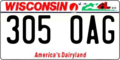 WI license plate 305OAG