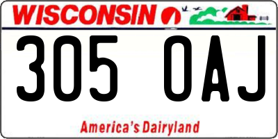 WI license plate 305OAJ