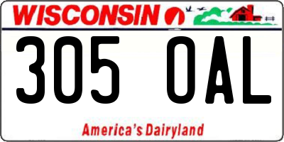 WI license plate 305OAL