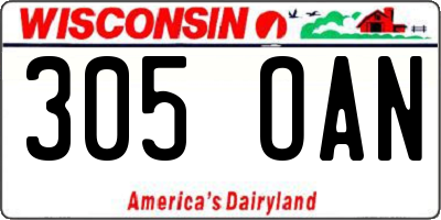WI license plate 305OAN
