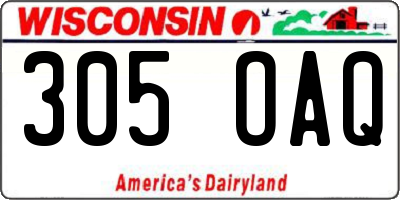 WI license plate 305OAQ