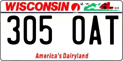 WI license plate 305OAT