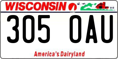 WI license plate 305OAU