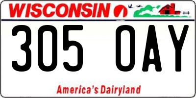 WI license plate 305OAY