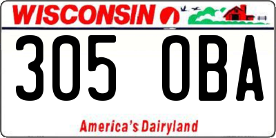 WI license plate 305OBA