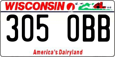 WI license plate 305OBB