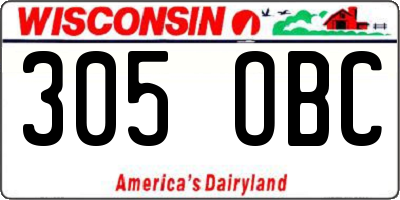 WI license plate 305OBC