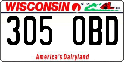 WI license plate 305OBD