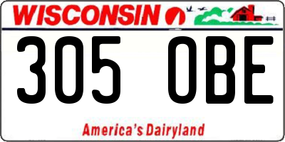 WI license plate 305OBE