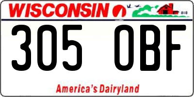 WI license plate 305OBF