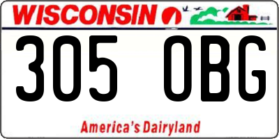 WI license plate 305OBG