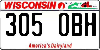 WI license plate 305OBH