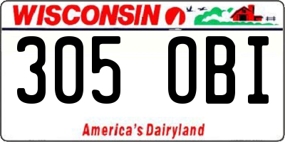 WI license plate 305OBI