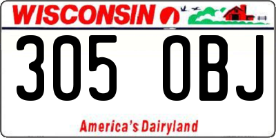 WI license plate 305OBJ
