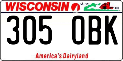 WI license plate 305OBK