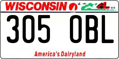 WI license plate 305OBL
