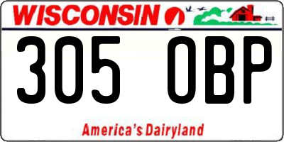 WI license plate 305OBP