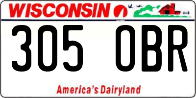 WI license plate 305OBR
